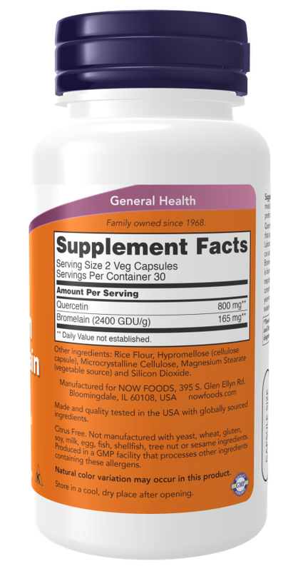 Now Supplements , Quercetin With Bromelain Veg Capsules