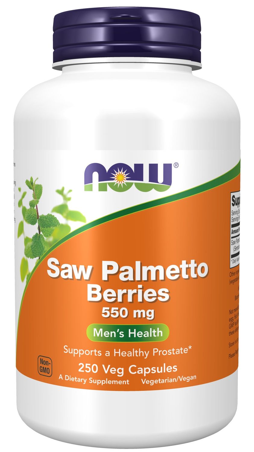 Now Supplements , Saw Palmetto Berries 550 Mg - 250 Veg Capsules