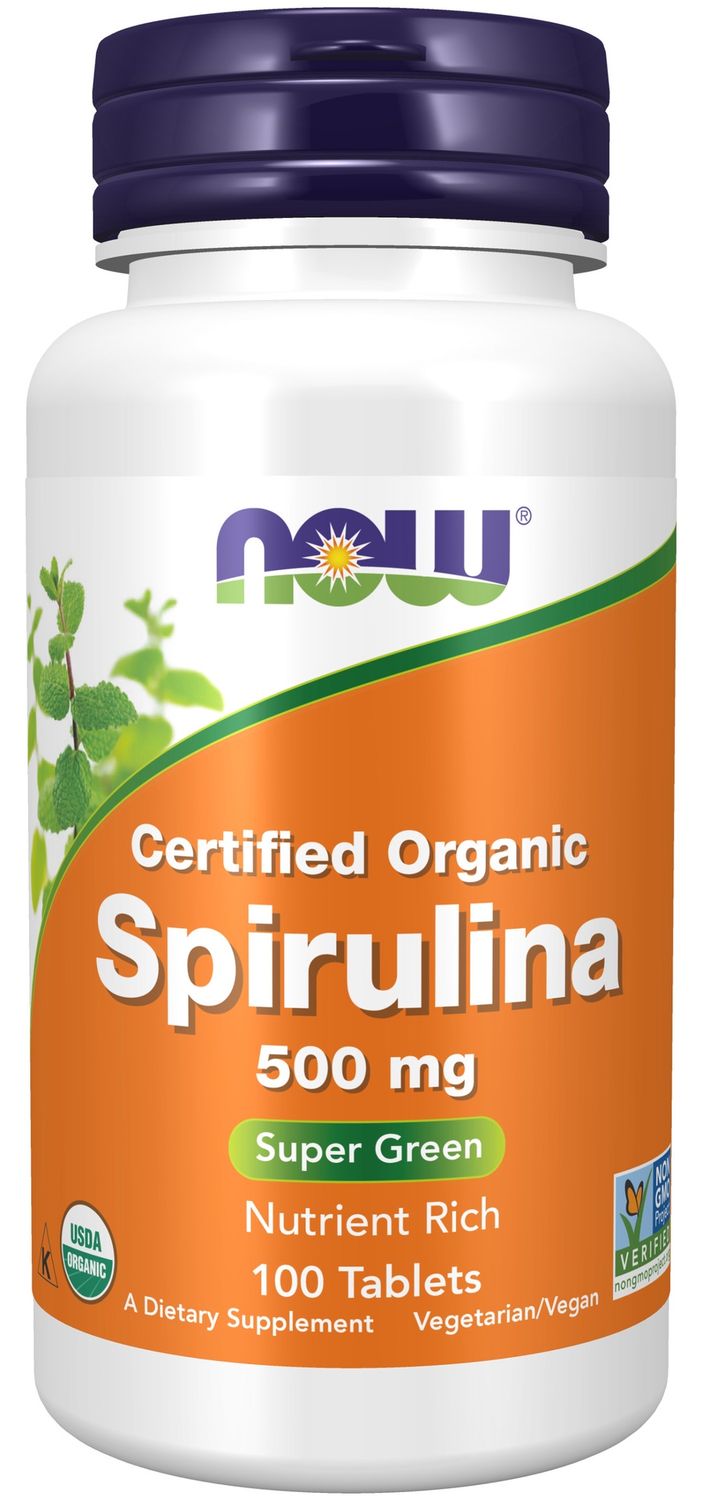 Now Supplements , Spirulina 500 Mg, Organic - 100 Tablets