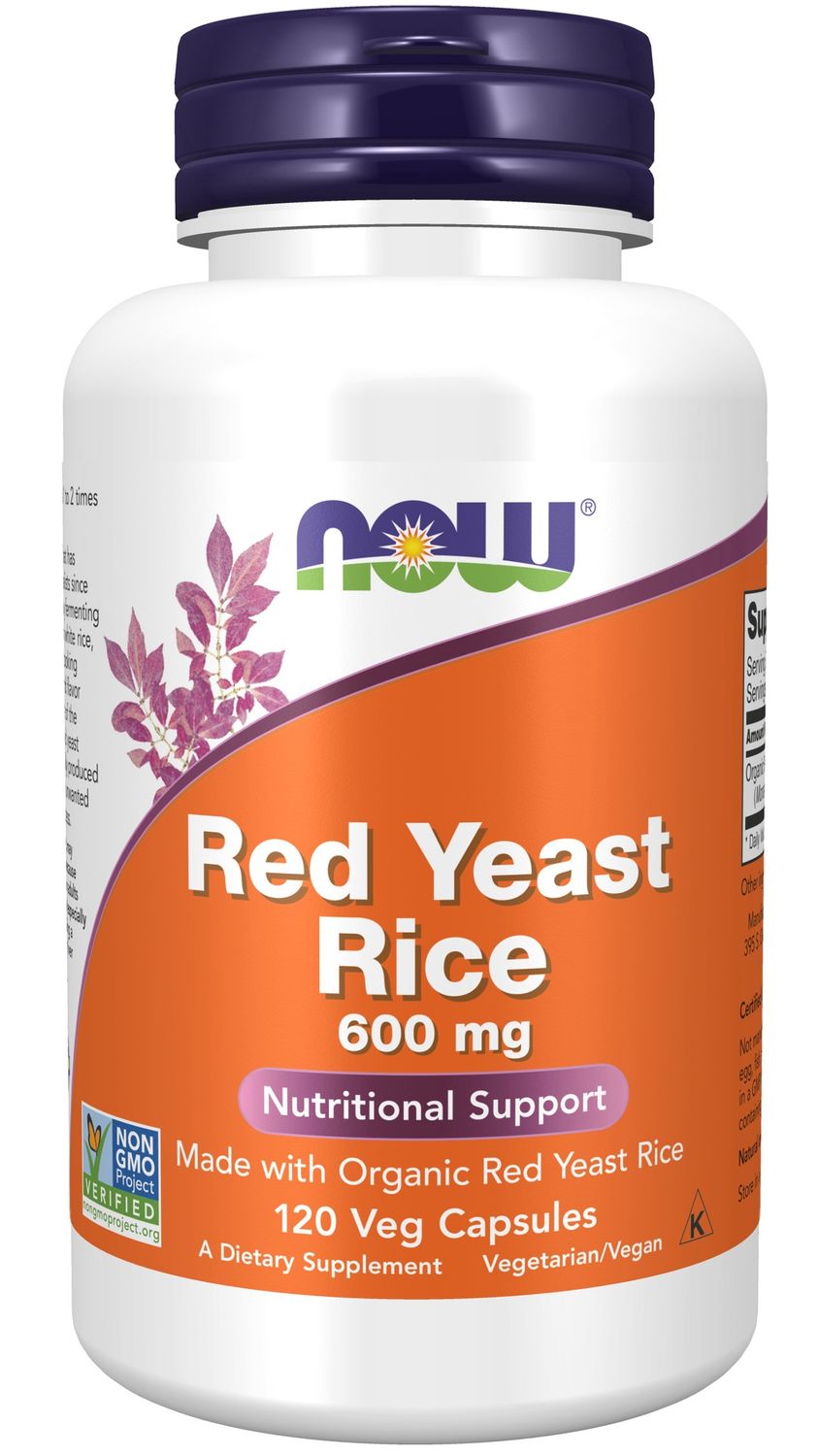Now Supplements , Red Yeast Rice 600 Mg - 120 Veg Capsules