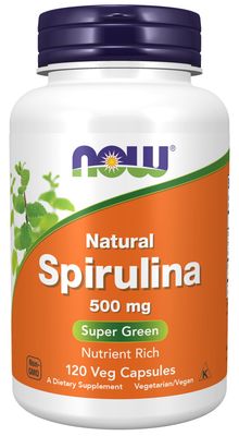 Now Supplements , Spirulina, Natural 500 Mg - 1 Veg Capsules