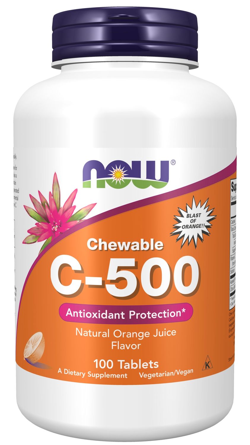 Now Supplements , Vitamin C-500 Orange Chewable