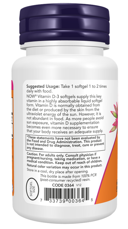 Now, Vit D-3 400 iu 180 Softgels