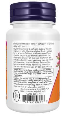 Now, Vit D-3 400 iu 180 Softgels
