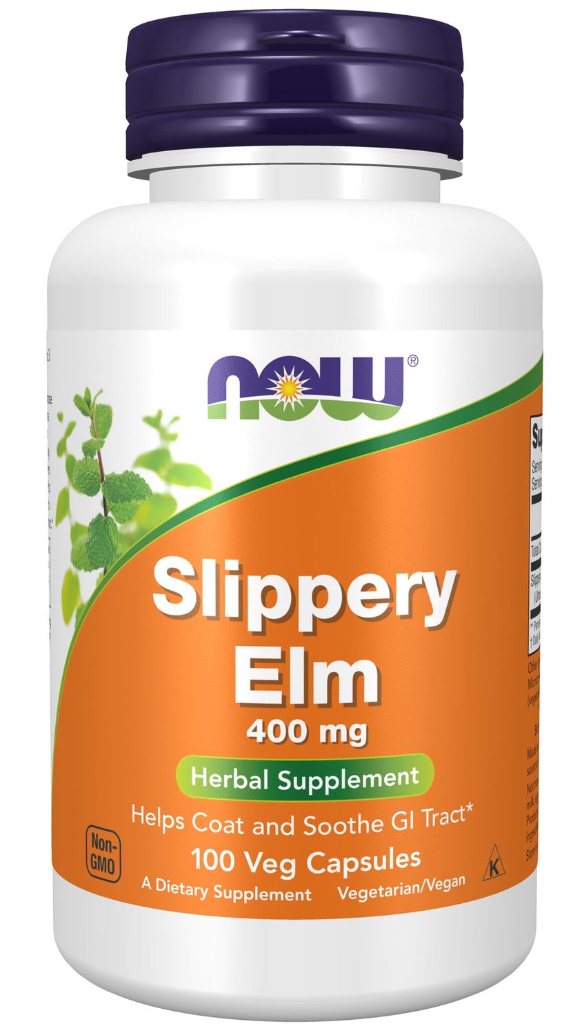 Now Supplements , Slippery Elm 400 Mg - 100 Veg Capsules