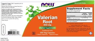 Now Supplements , Valerian Root 500 Mg - 250 Veg Capsules