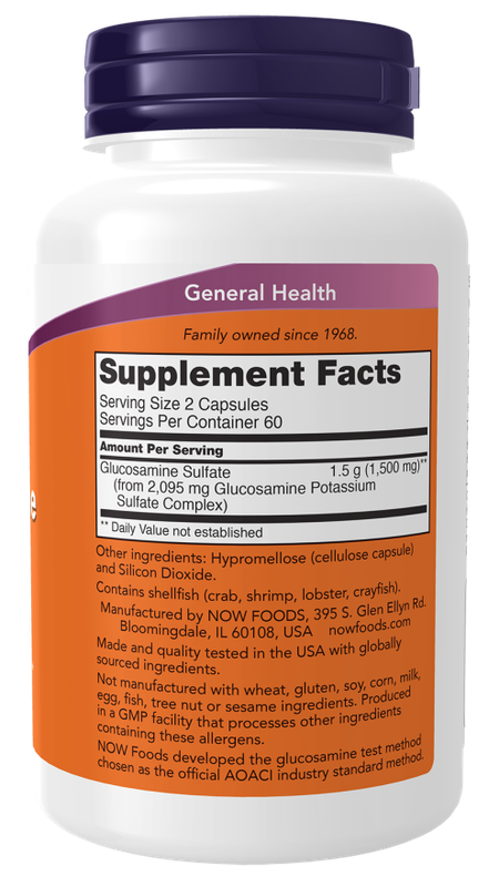 Now Supplements, Glucosamine Sulfate 750 Mg 120 Caps