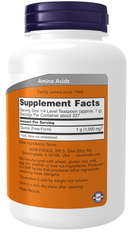 Now Supplements, Taurine Pure Powder 8 oz.