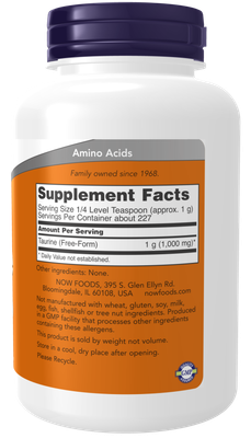 Now Supplements, Taurine Pure Powder 8 oz.
