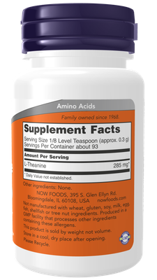 Now Supplements, L-Theanine Pure Powder 1 oz.