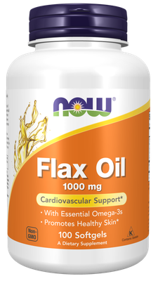 Now, Flax Oil, 1,000 Mg, 100 Softgels Now, Flax Oil, 1,000 Mg, 100 Softgels