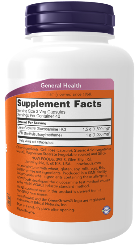 Now Supplements, Vegetarian Glucosamine & Msm 120 Veg Caps