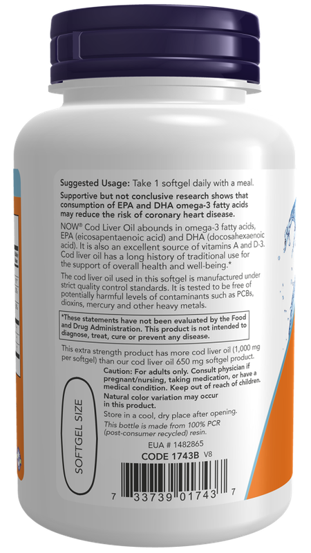 Now, Cod Liver Oil 1,000mg 90 Softgels