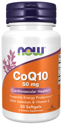 Now, Coq10 50 Mg, With Selenium & Vitamin E, 50 Softgels