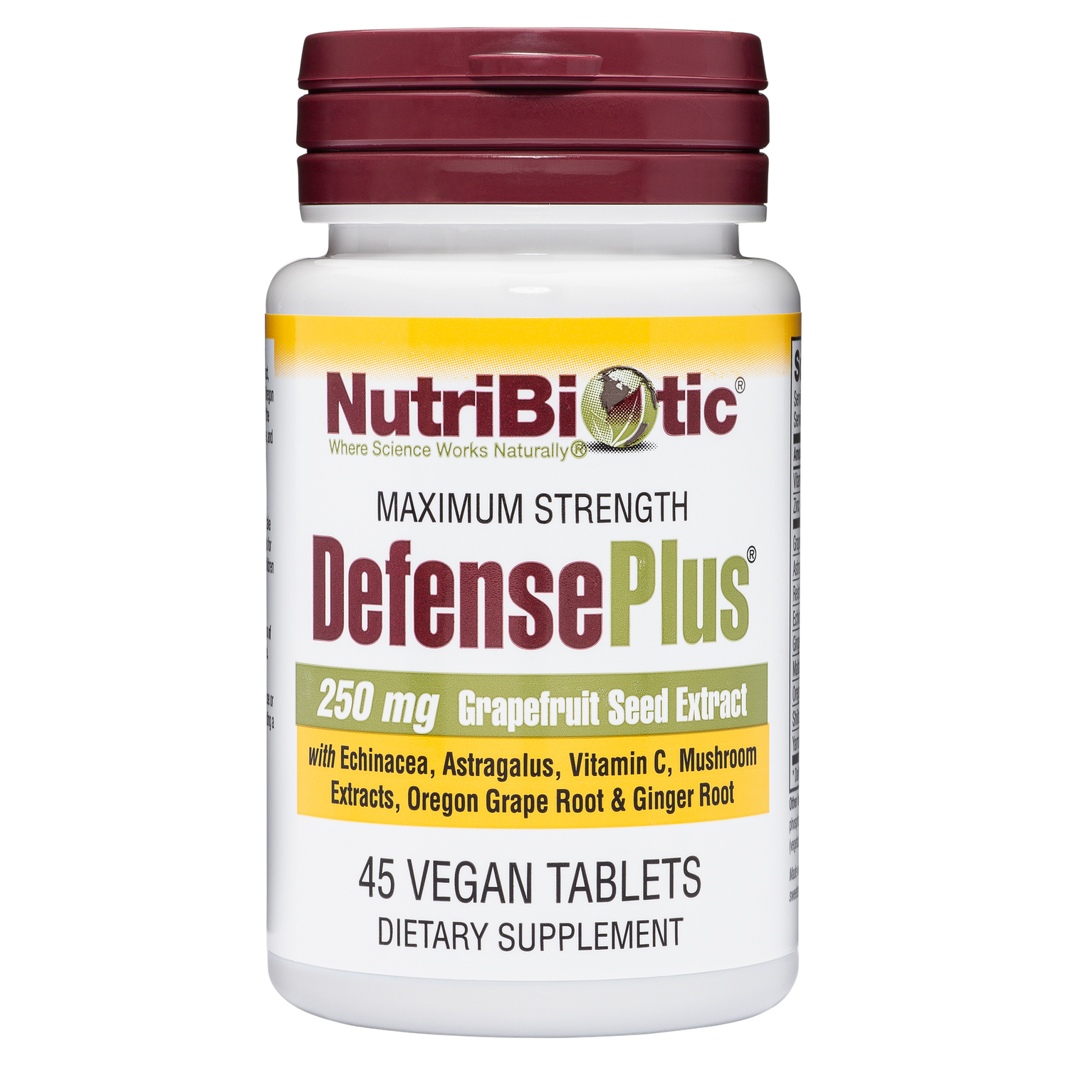Nutribiotic , Defenseplus, Maximum Strength, 250 Mg Tablets