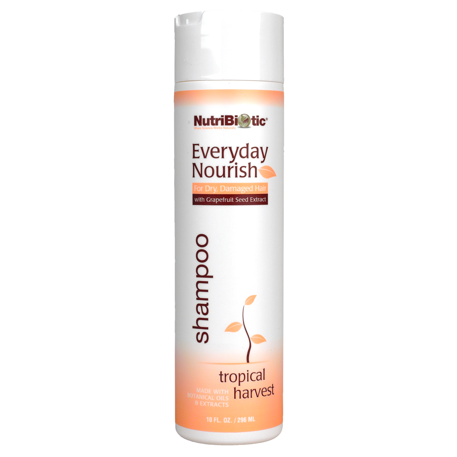 Nutribiotic , Everyday Nourish Shampoo, For Dry, Damaged Hair, Tropical Harvest, 10 Fl Oz (296 Ml)