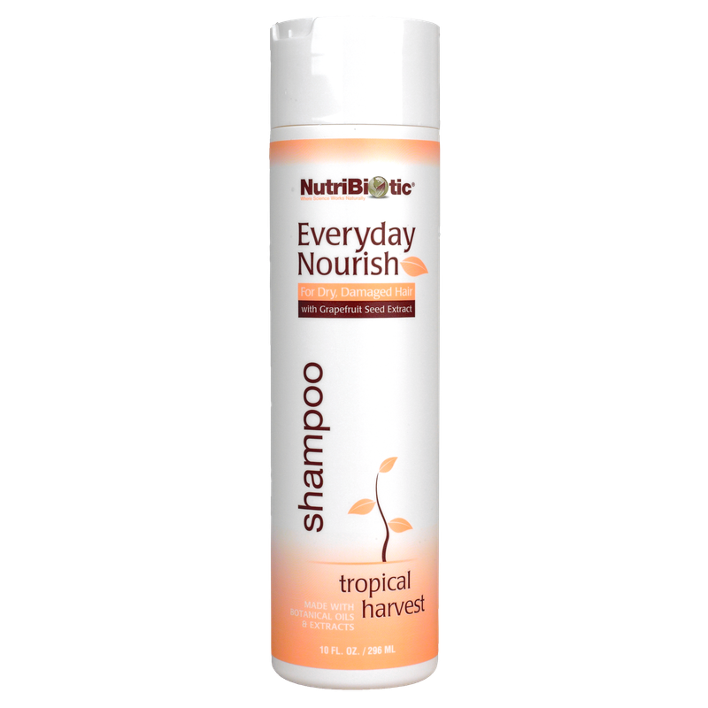 Nutribiotic , Everyday Nourish Shampoo, For Dry, Damaged Hair, Tropical Harvest, 10 Fl Oz (296 Ml)