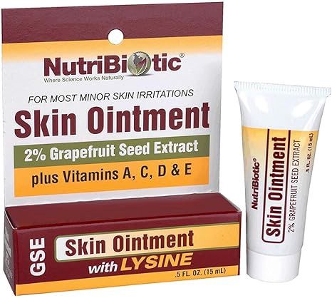 Nutribiotic, Skin Ointment, 2% Grapefruit Seed Extract With Lysine, 0.5 Fl Oz (15 Ml)