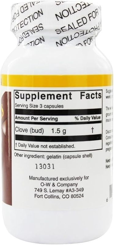 O. W. Bionics , O. W. Bionics Fresh Ground Cloves Capsules, 100 Count