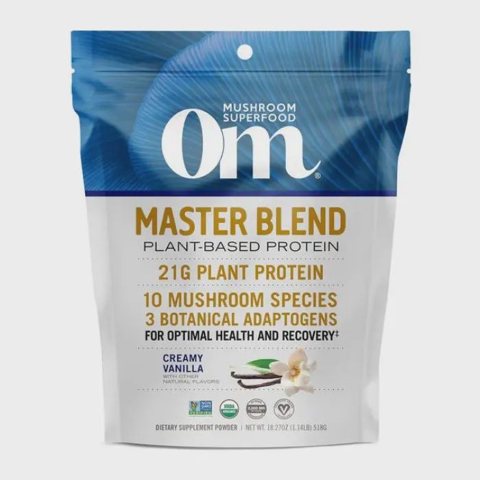 Om Mushrooms , Organic Master Blend Plant-Based Protein Creamy Vanilla -- 18.27 Oz