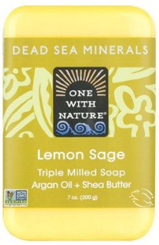 One With Nature, Dead Sea Mineral Soap Bar, Lemon Sage, 7 Oz (200 G)