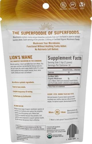 Om, Lions Mane Mushroom Powder 2,000Mg 3.5oz