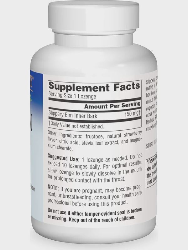 Planetary Herbals , Slippery Elm Lozenges Strawberry 200 Lozenge