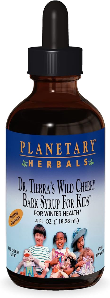 Planterary Herbals, Dr. Tierra's Wild Cherry Bark Syrup -Kids 4Oz