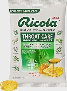 RICOLA , THROAT CARE COUGH SUPPRESSANT * ORAL ANESTHETIC