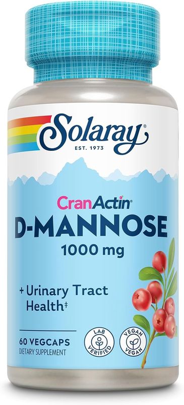 Solaray , Cranactin D-Mannose, Urinary Tract Health, 1,000 Mg, 60 Vegcaps