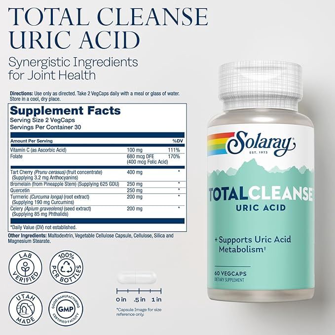 Solaray , Total Cleanse Uric Acid 60Ct