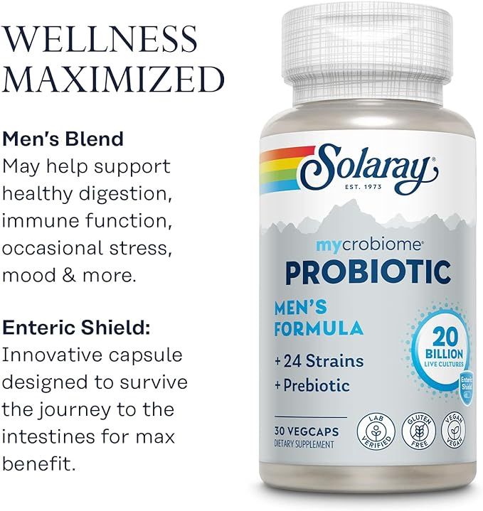 Soloray, Men's Formula Probiotic 20 Billion 30 Veg Caps