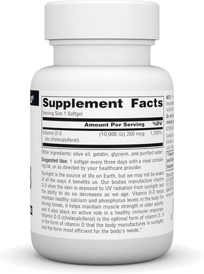 Source Naturals , Vitamin D-3 10000 Iu, 120 Softgels