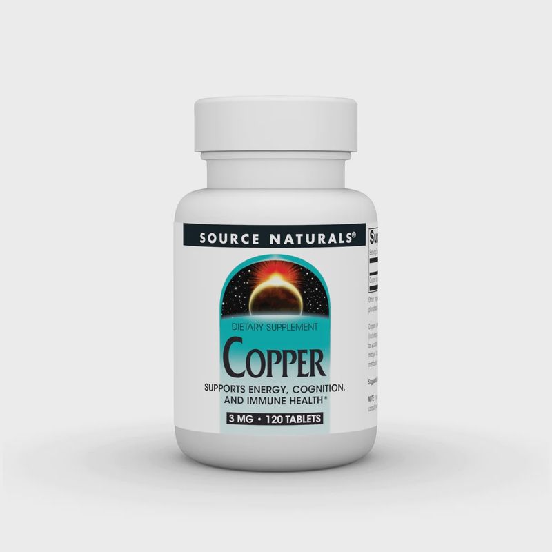 Source Naturals, Copper, 3 Mg, 120 Tabs