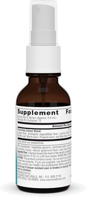 Source Naturals , Wellness Herbal Throat Spray - For Immune System Support - 1 Fl oz