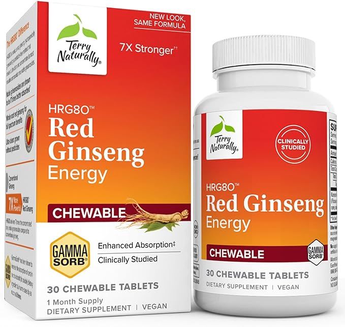 Terry Naturally, Red Ginseng Energy 30 Chewables Terry Naturally, Red Ginseng Energy 30 Chewables