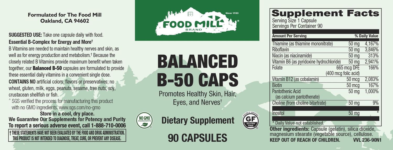The Food Mill , Balanced B-50 Caps 90