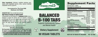 The Food Mill , Balanced B-100 Veg Tabs