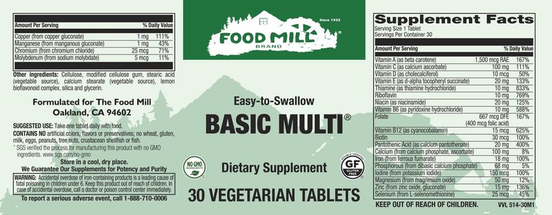 The Food Mill , Basic Multi Veg Tabs