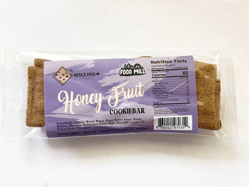 The Food Mill, Honey Fruit Cookie Bar, 4.5 oz.