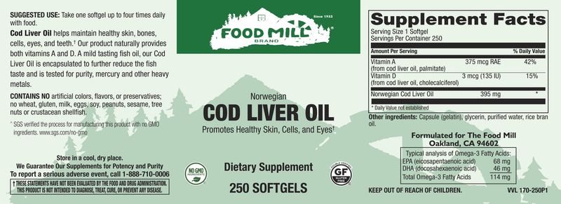 The Food Mill , Cod Liver Oil Softgels