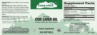 The Food Mill , Cod Liver Oil Softgels