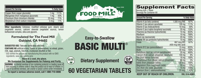 The Food Mill , Basic Multi Veg Tabs