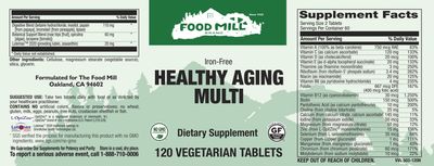 The Food Mill , Healthy Aging Multi Iron Free Veg Tabs