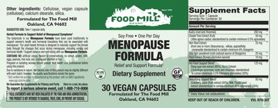 The Food Mill , Menopause Formula Veg Caps The Food Mill , Menopause Formula Veg Caps