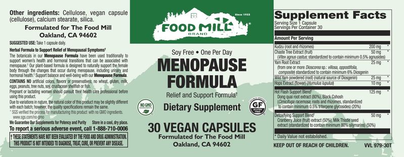 The Food Mill , Menopause Formula Veg Caps