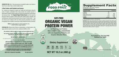 The Food Mill , Organic Vegan Protein Power The Food Mill , Organic Vegan Protein Power