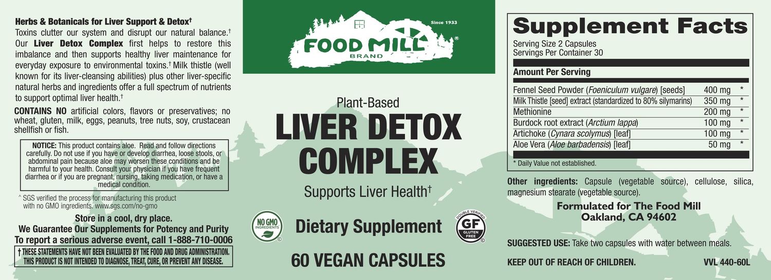 The Food Mill , Plant-Based Liver Detox Complex Veg Caps