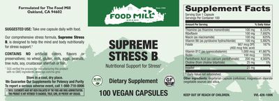 The Food Mill , Supreme Stress B Veg Caps The Food Mill , Supreme Stress B Veg Caps
