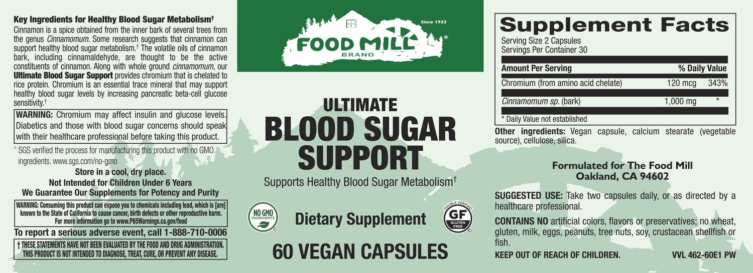 The Food Mill , Ultimate Blood Sugar Support Veg Caps